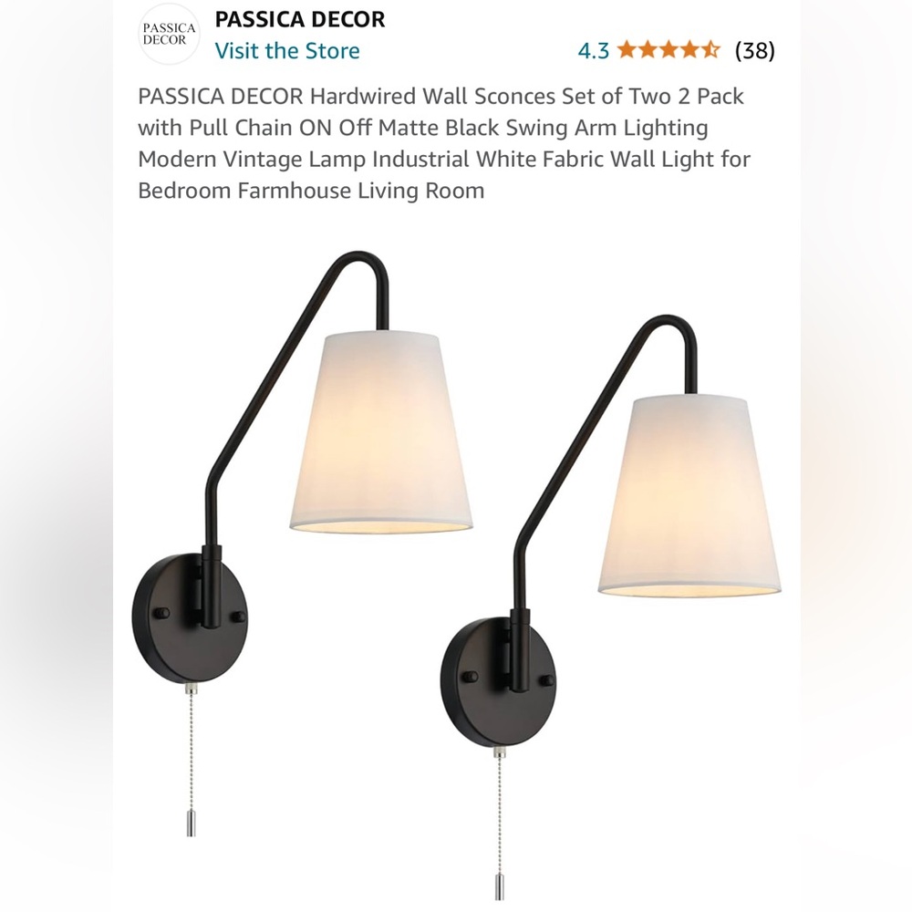 ✨BRAND NEW✨ Pair of Swing Arm Wall Sconces